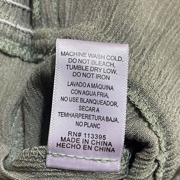 En Creme Womens Jumpsuit Romper Medium Boho Wide Leg Sleeveless V-Neck Green NEW - Picture 7 of 11